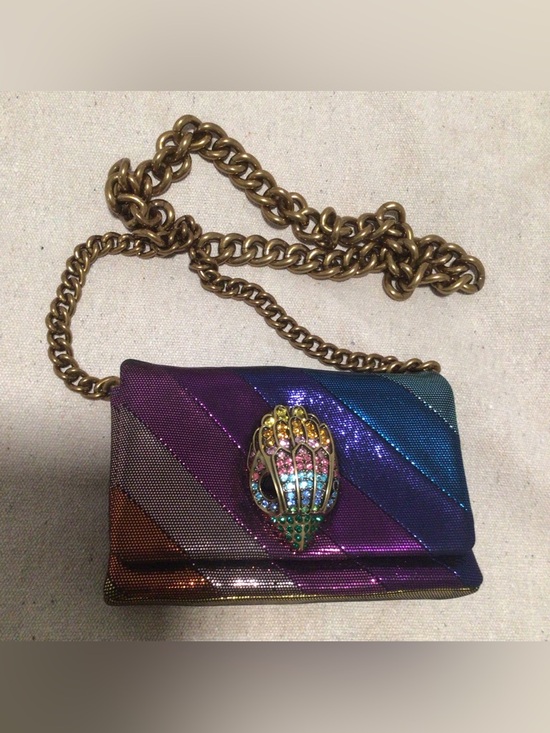Kurt Geiger Handbags - Kurt Geiger London Multicolor Metallic Chain Shoulder Bag with Gemstone Clasp